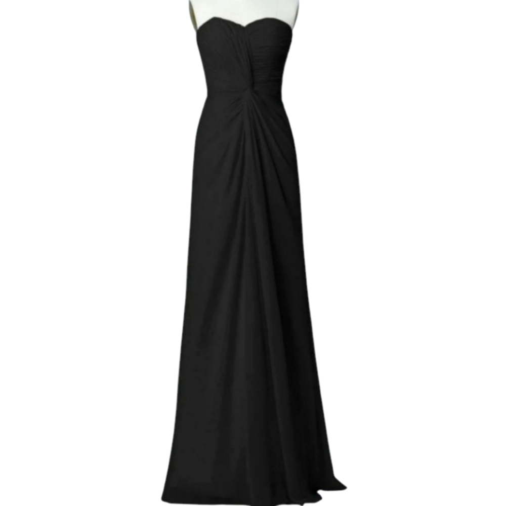 MorieLee By Madeline Gardner Chiffon Rouge Strapless Formal Black Tie Maxi Gown